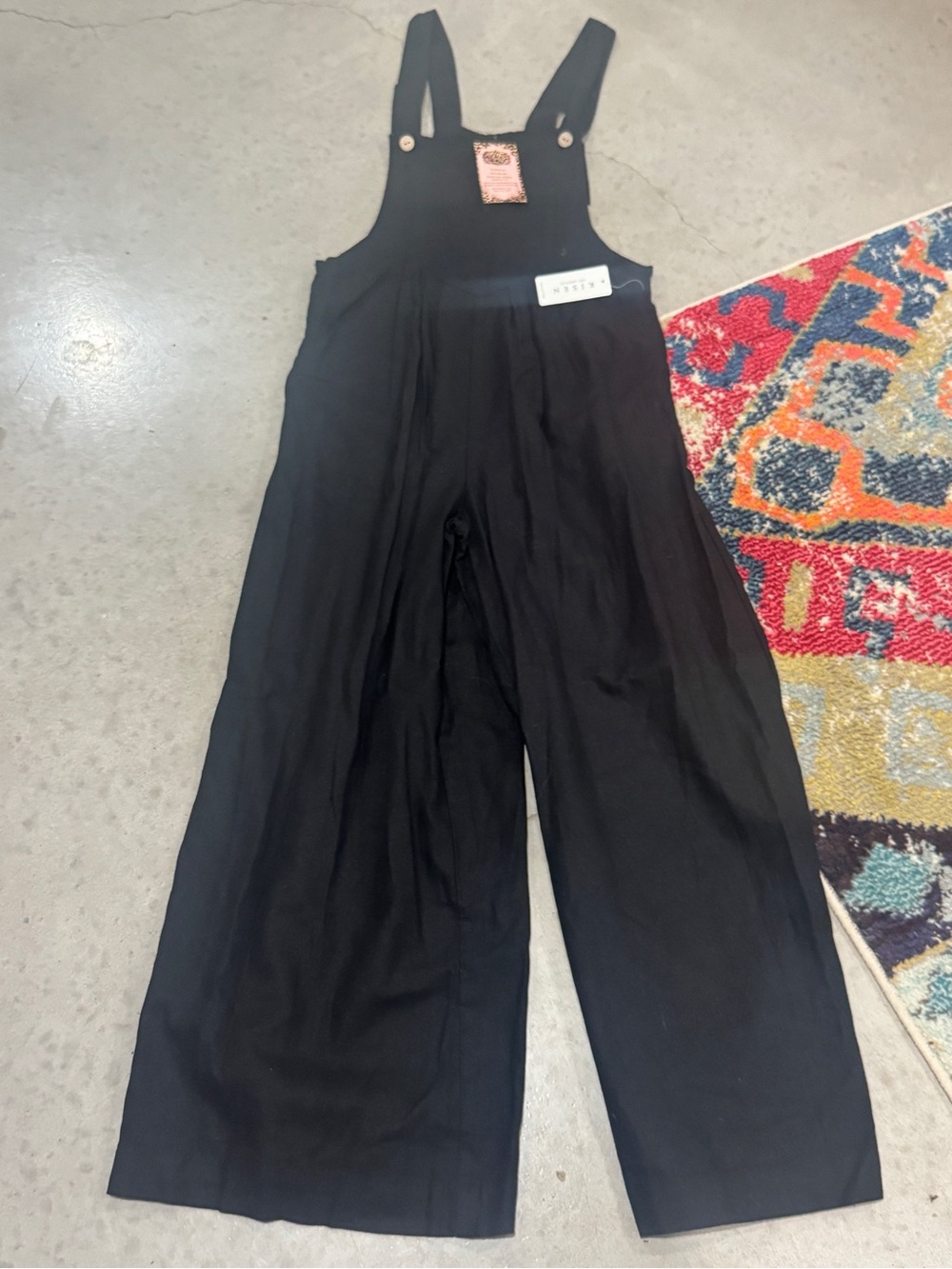 Black Wide-Leg Overalls Jumpsuit